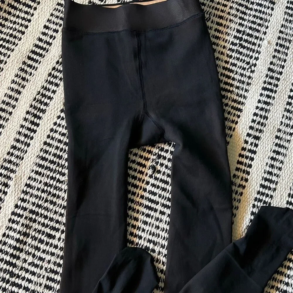 Black tights fake Skin Tone  Size s/M  Fleece Tights